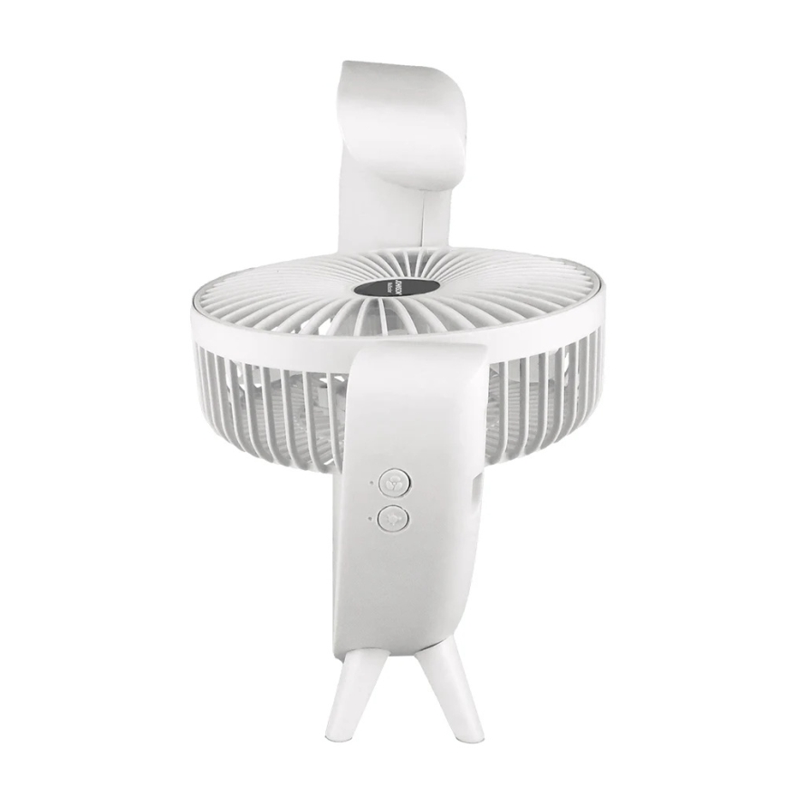 JOHNSON - RGB-LED oplaadbare tafelventilator MULTICOLOR LED/5W/3,7V 1200 mAh Ø 14 cm wit