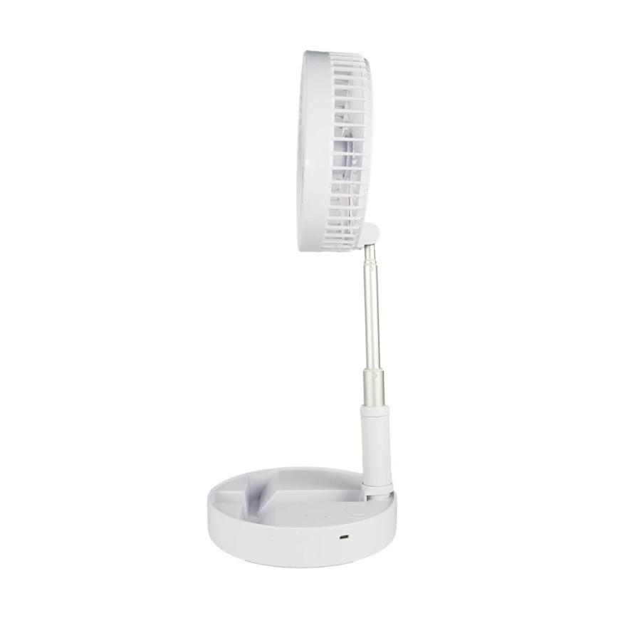 JOHNSON - Oplaadbare tafelventilator GIRAFFA 5W/3,7V 1200 mAh Ø 20 cm wit