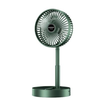 JOHNSON - Oplaadbare tafelventilator TORTUGA 5W/3,7V 1200 mAh Ø 16,5 cm groen