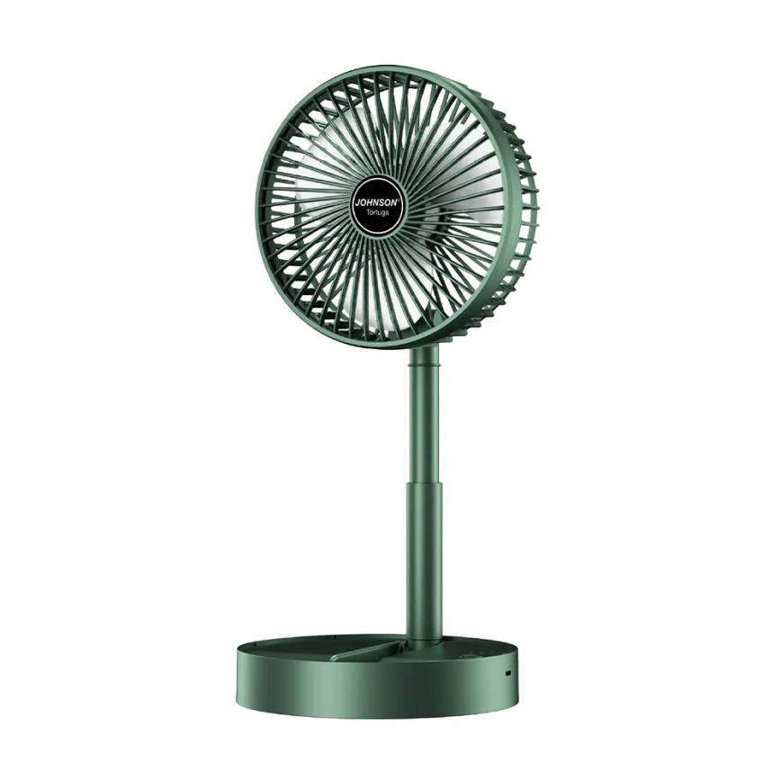 JOHNSON - Oplaadbare tafelventilator TORTUGA 5W/3,7V 1200 mAh Ø 16,5 cm groen