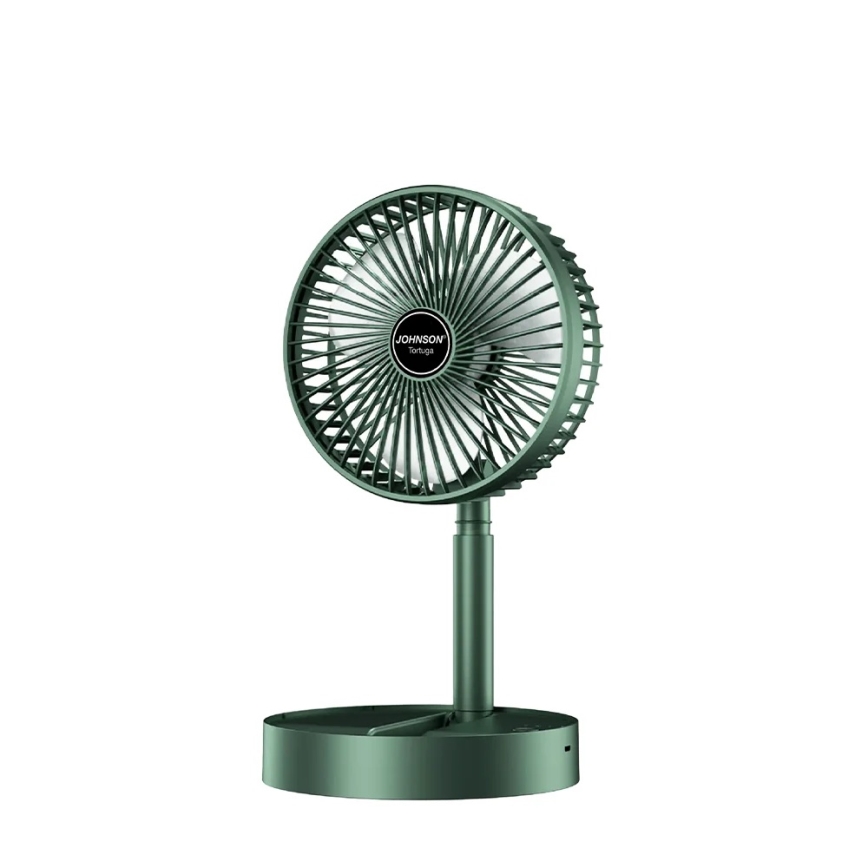 JOHNSON - Oplaadbare tafelventilator TORTUGA 5W/3,7V 1200 mAh Ø 16,5 cm groen
