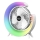 JOHNSON - RGB-LED oplaadbare tafelventilator MULTICOLOR LED/5W/3,7V 1200 mAh Ø 14 cm wit