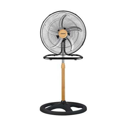 JOHNSON - Staande ventilator 3-in-1 WOOD 80W/230V Ø 50 cm zwart/beige