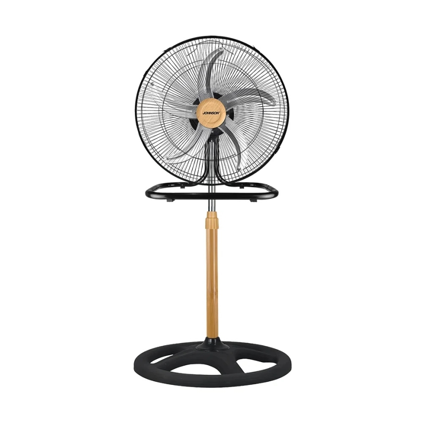JOHNSON - Staande ventilator 3-in-1 WOOD 80W/230V Ø 50 cm zwart/beige