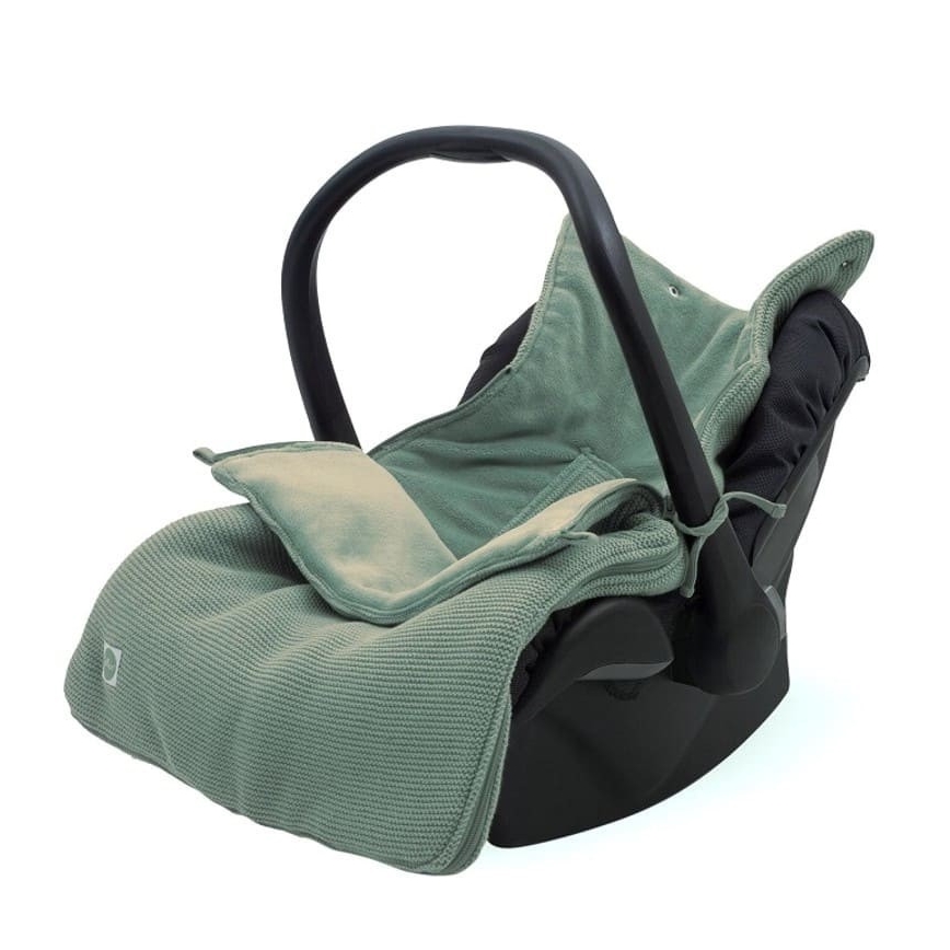 Jollein - Zak voor autostoeltje fleece BASIC KNIT 42x82 cm Ash Green
