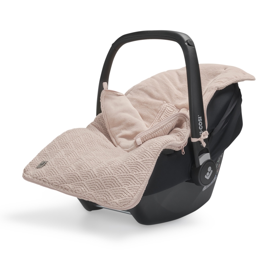 Jollein - Zak voor autostoeltje fleece RIVER KNIT 42x82 cm Pale Pink