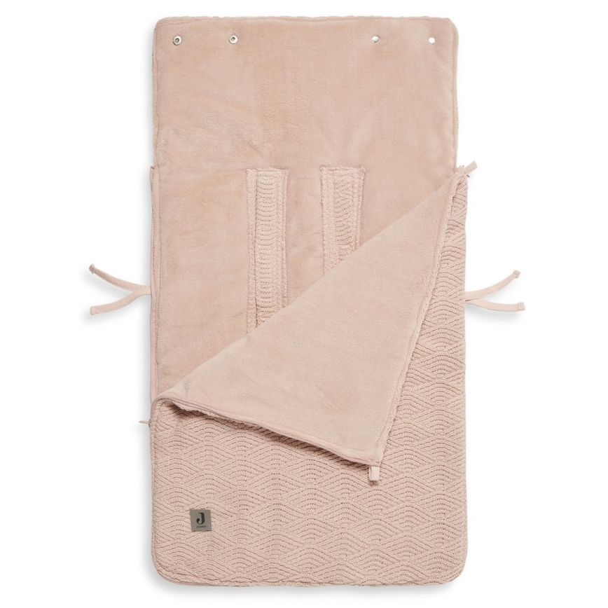 Jollein - Zak voor autostoeltje fleece RIVER KNIT 42x82 cm Pale Pink
