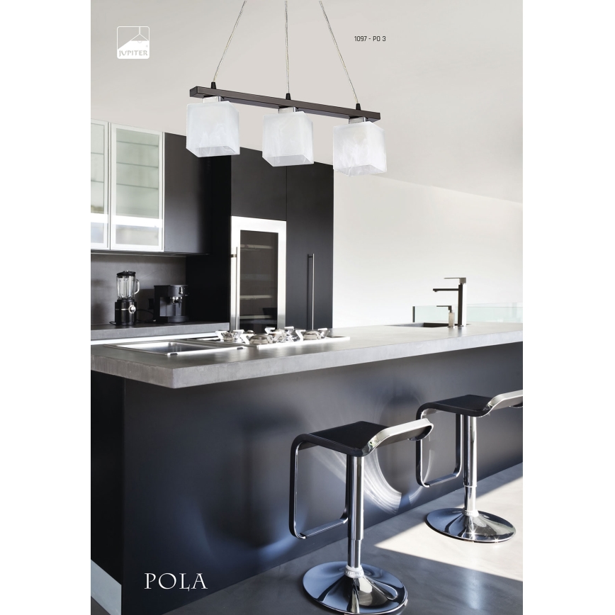 Jupiter 1097 - PO 3 - Hanglamp POLA 3xE27/60W/230V wenge