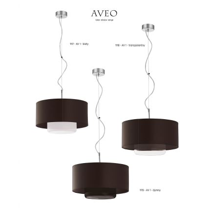 JUPITER 1118-AV1 - Hanglamp AVEO 1xE27/60W wenge doorzichtig glas