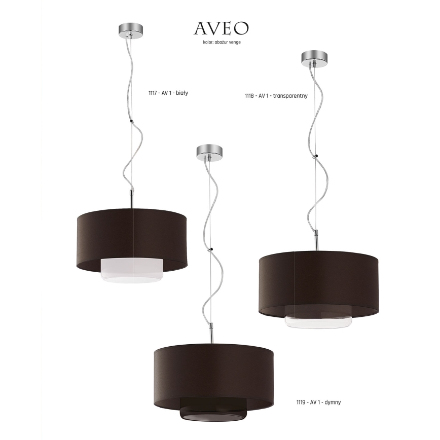 JUPITER 1118-AV1 - Hanglamp AVEO 1xE27/60W wenge doorzichtig glas