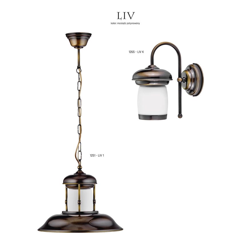 JUPITER 1265-LIVK - Wandlamp LIV 1xE27/60W patina
