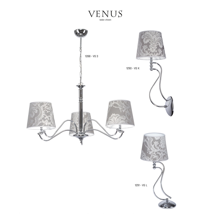 JUPITER 1288-VS3 - Hanglamp VENUS 3xE27/60W