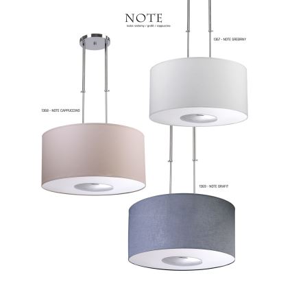 Jupiter 1368 - NOTE CA - Hanglamp aan stang NOTE 3xE27/60W/230V