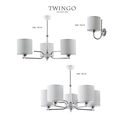 Jupiter 1404 - TW 3 B - Hanglamp met vaste pendel TWINGO 3xE27/60W/230V