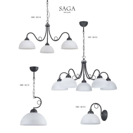 Jupiter 1489 - Hanglamp aan ketting SAGA 1xE27/60W/230V