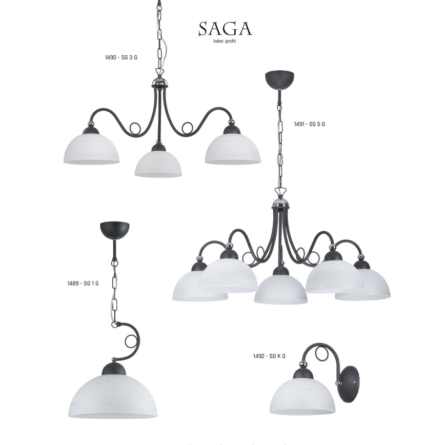 Jupiter 1492 - Wandlamp SAGA 1xE27/60W/230V