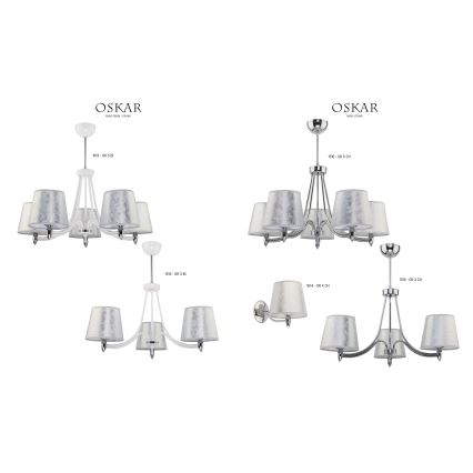 Jupiter 1516 - OS 5 ch - Hanglamp met vaste pendel OSKAR 5xE27/60W