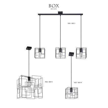 Jupiter 1533 - BOX M - Hanglamp BOX E27/60W