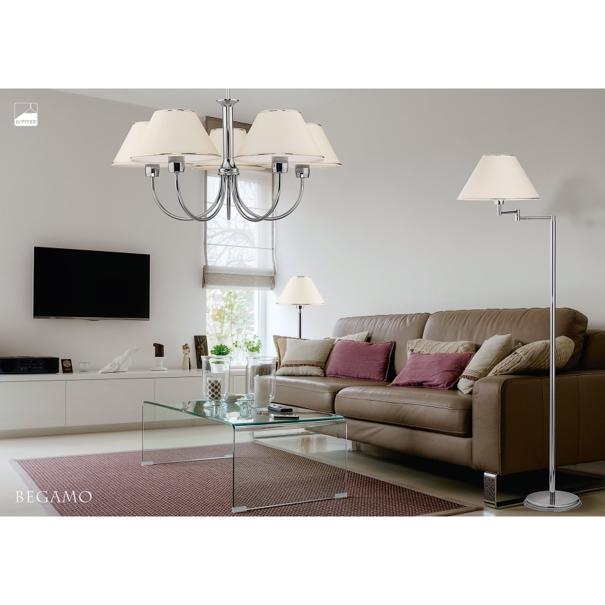 Jupiter 1580 - BG 5 CH - Hanglamp met vaste pendel BEGAMO 5xE27/60W
