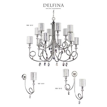 Jupiter 1597 - DE K1 CH - Kristallen wandlamp DELFINA E14/40W