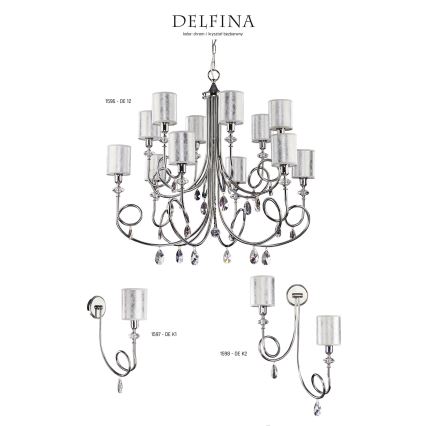 Jupiter 1598 - DE K2 CH - Kristallen wandlamp DELFINA 2xE14/40W