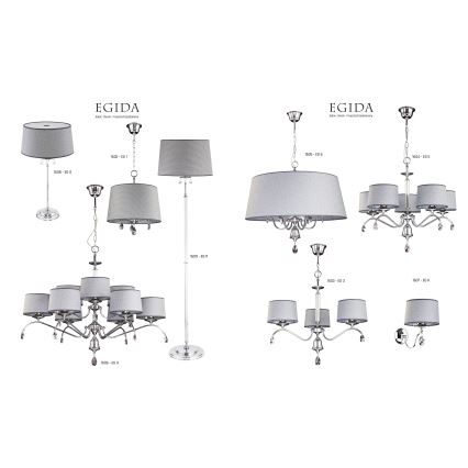 Jupiter 1609 - EG P CH - Kristallen staande lamp EGIDA 3xE27/60W/230V