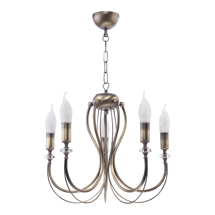 Jupiter 1634 - Hanglamp aan ketting MELANI 5xE14/40W/230V koperen patina