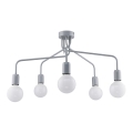 Jupiter 1675 - Hanglamp met vaste pendel OLAF 5xE27/60W/230V grijs