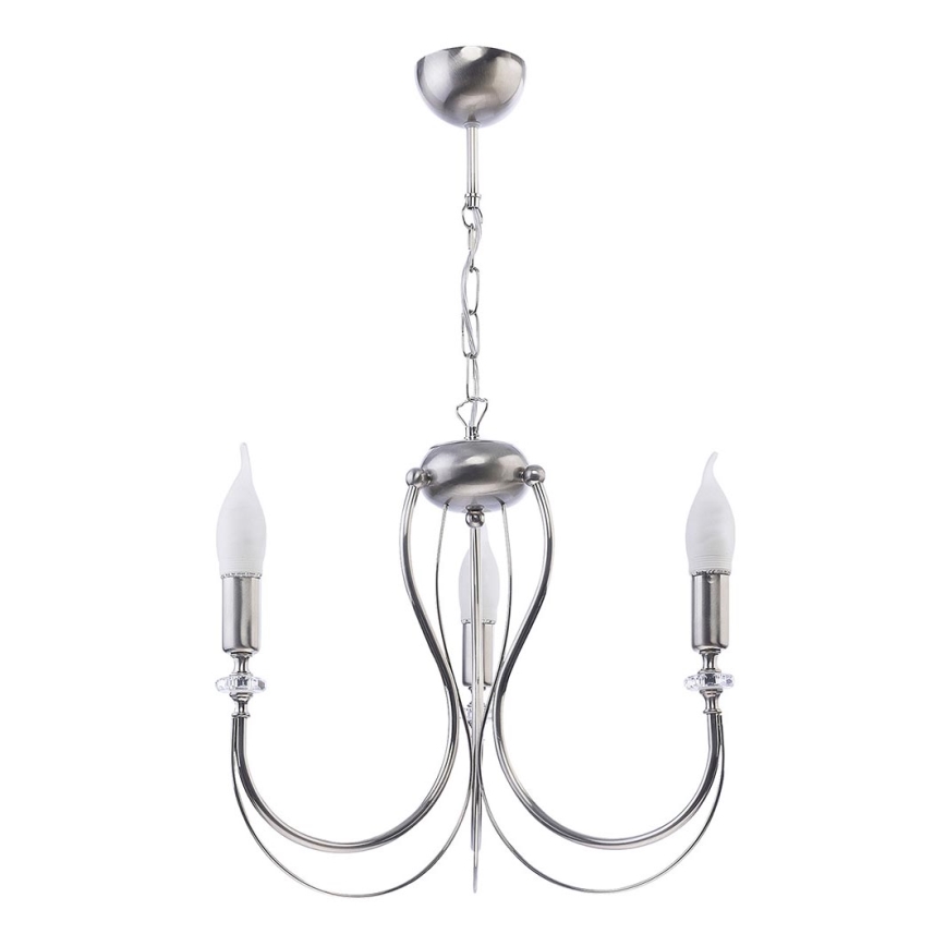 Jupiter 1687 - Hanglamp aan ketting MELANI 3xE14/40W/230V zilver