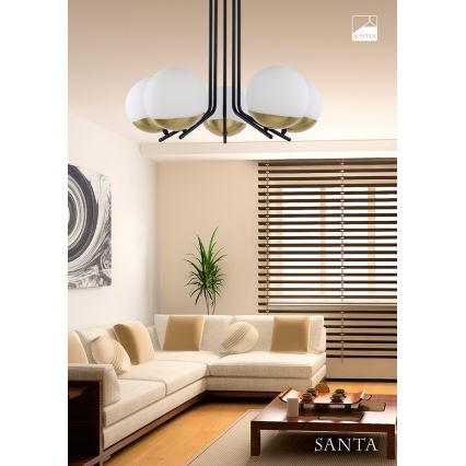 Jupiter 1720 - Hanglamp met vaste pendel SANTA 5xE14/40W/230V koperen