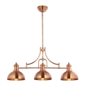 Jupiter 1791 - PT3 - Hanglamp aan staaf PLATINO 3xE27/60W/230V koperkleurig