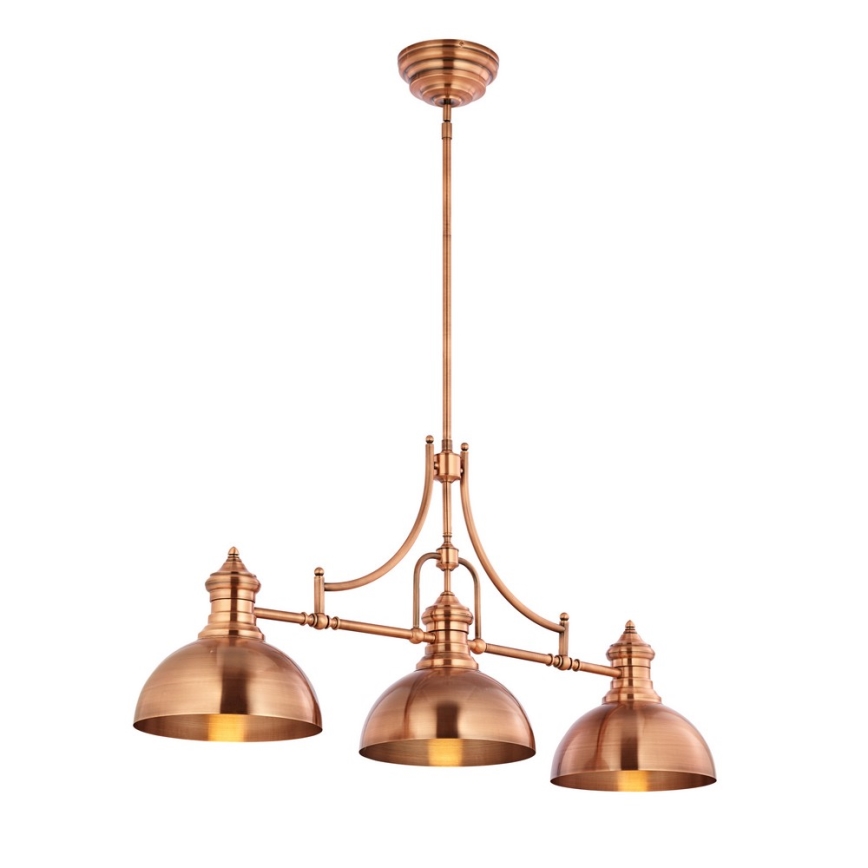 Jupiter 1791 - PT3 - Hanglamp aan staaf PLATINO 3xE27/60W/230V koperkleurig