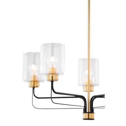 Jupiter 1882 - Kroonluchter met stang CERES 5xE27/15W/230V goud/zwart