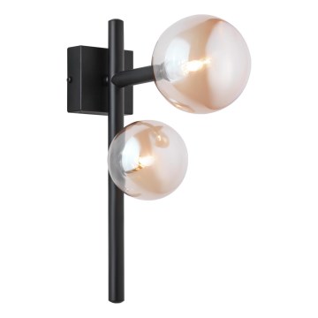 Jupiter 1906 - Wandlamp NEPTUN 2xG9/14W/230V zwart/rookbeige