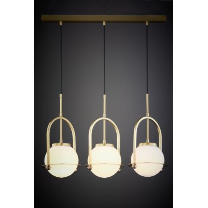 Jupiter 1917 - Hanglamp aan kabel ROSSO 3xE27/15W/230V goudkleurig