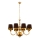 Jupiter 1952 - Hanglamp aan een ketting BATUMI 8xE27/40W/230V zwart/messing