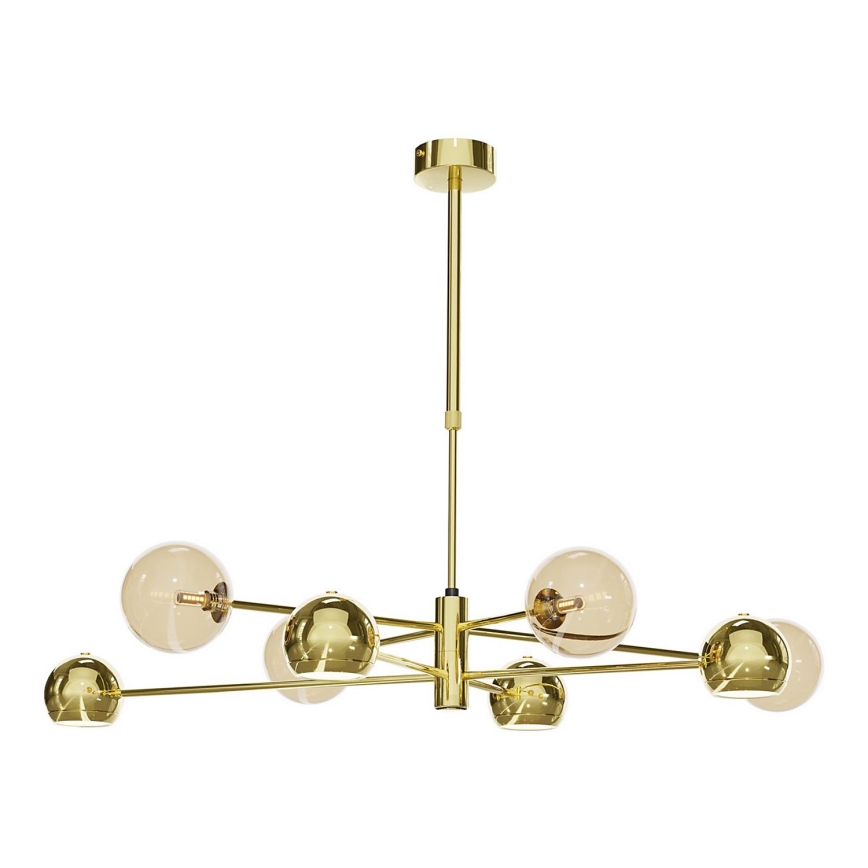 Jupiter 1969 - Hanglamp met vaste pendel MOKA 4xGU10/10W/230V + 4xG9/10W/230V goud/beige