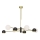 Jupiter 1971 - Kroonluchter aan stang MOKA 4xGU10/10W/230V + 4xG9/10W/230V goud/zwart/wit