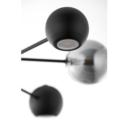 Jupiter 1974 - Hanglamp met vaste pendel MOKA 3xGU10/10W/230V + 3xG9/10W/230V zwart/glanzend chroom