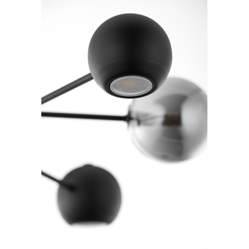 Jupiter 1974 - Hanglamp met vaste pendel MOKA 3xGU10/10W/230V + 3xG9/10W/230V zwart/glanzend chroom