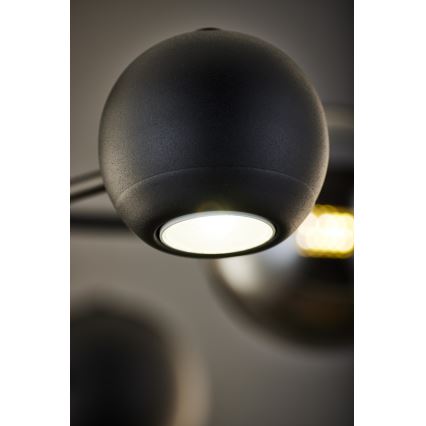 Jupiter 1974 - Hanglamp met vaste pendel MOKA 3xGU10/10W/230V + 3xG9/10W/230V zwart/glanzend chroom