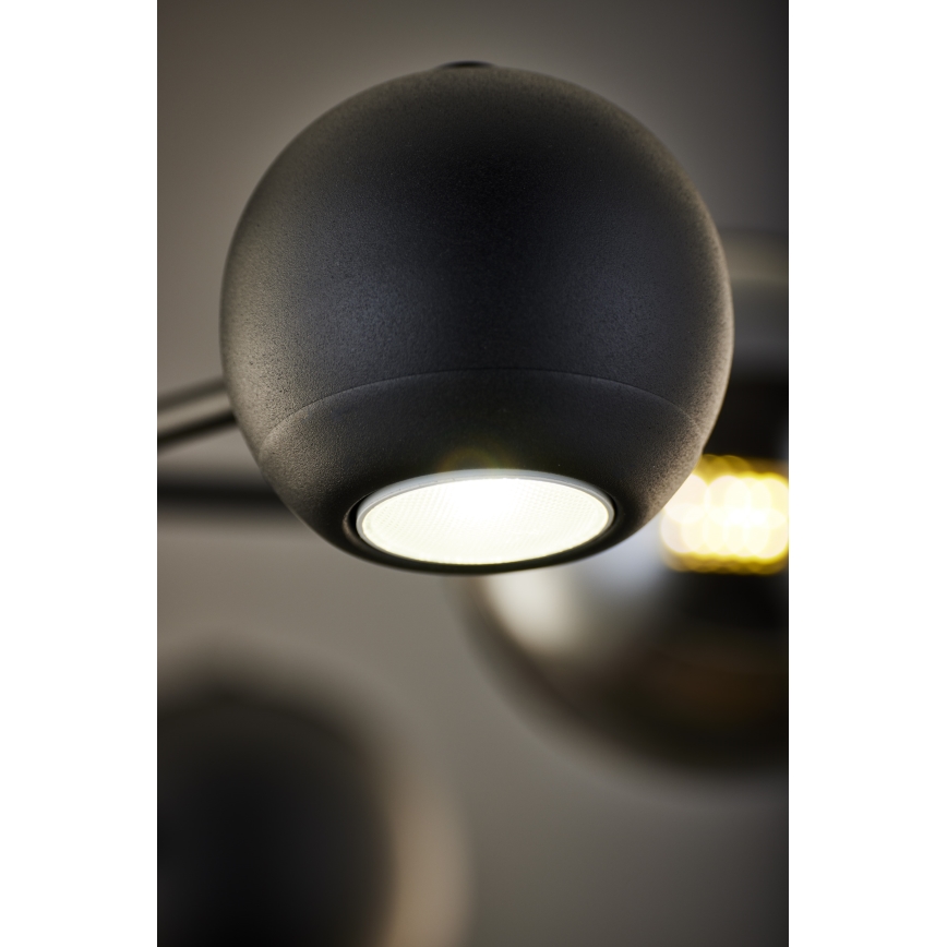 Jupiter 1974 - Hanglamp met vaste pendel MOKA 3xGU10/10W/230V + 3xG9/10W/230V zwart/glanzend chroom