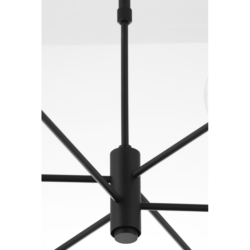 Jupiter 1974 - Hanglamp met vaste pendel MOKA 3xGU10/10W/230V + 3xG9/10W/230V zwart/glanzend chroom
