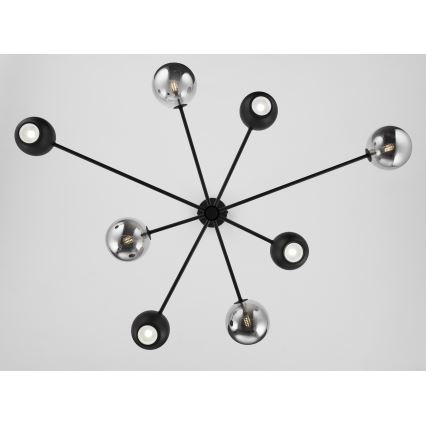 Jupiter 1975 - Hanglamp met vaste pendel MOKA 4xGU10/10W/230V + 4xG9/10W/230V zwart/chroom