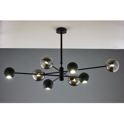 Jupiter 1975 - Hanglamp met vaste pendel MOKA 4xGU10/10W/230V + 4xG9/10W/230V zwart/chroom