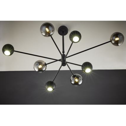 Jupiter 1975 - Hanglamp met vaste pendel MOKA 4xGU10/10W/230V + 4xG9/10W/230V zwart/chroom