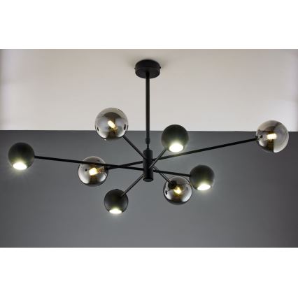 Jupiter 1975 - Hanglamp met vaste pendel MOKA 4xGU10/10W/230V + 4xG9/10W/230V zwart/chroom