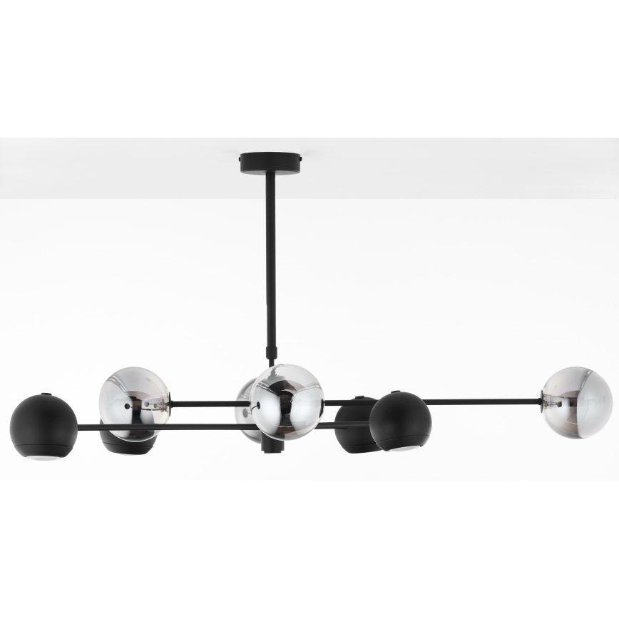 Jupiter 1975 - Hanglamp met vaste pendel MOKA 4xGU10/10W/230V + 4xG9/10W/230V zwart/glanzend chroom