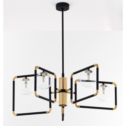Jupiter 1985 - Hanglamp met vaste pendel IBRA 5xG9/10W/230V zwart/goud