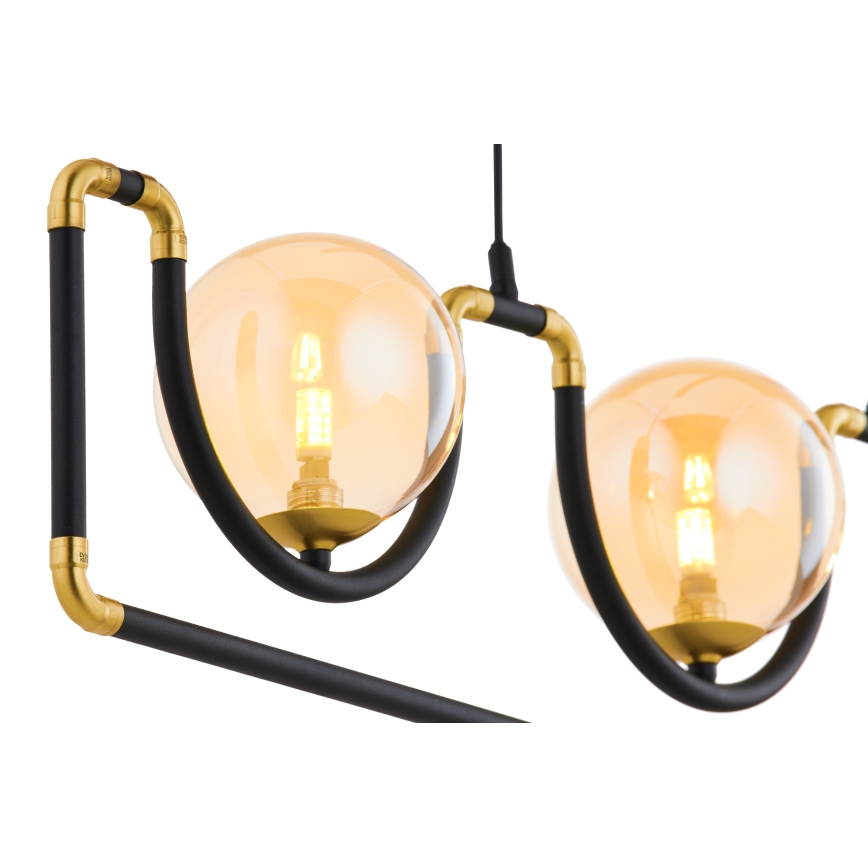 Jupiter 1989 - Hanglamp aan een koord HANZA 3xG9/10W/230V zwart/goud/beige